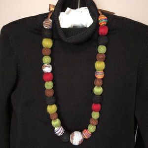 Unique yarn ball necklace